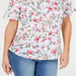 Camisa de algodão texturizada Iris Bliss feminina Karen Scott, branca, tamanho pequeno, extragrande