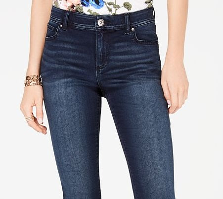 Calça jeans feminina cropped elástica da INC International Concepts, azul, tamanho 12