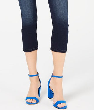 Calça jeans feminina cropped elástica da INC International Concepts, azul, tamanho 12