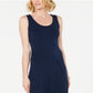 Vestido longo feminino sem mangas e com costura assimétrica, estilo &amp; co, azul, tamanho médio