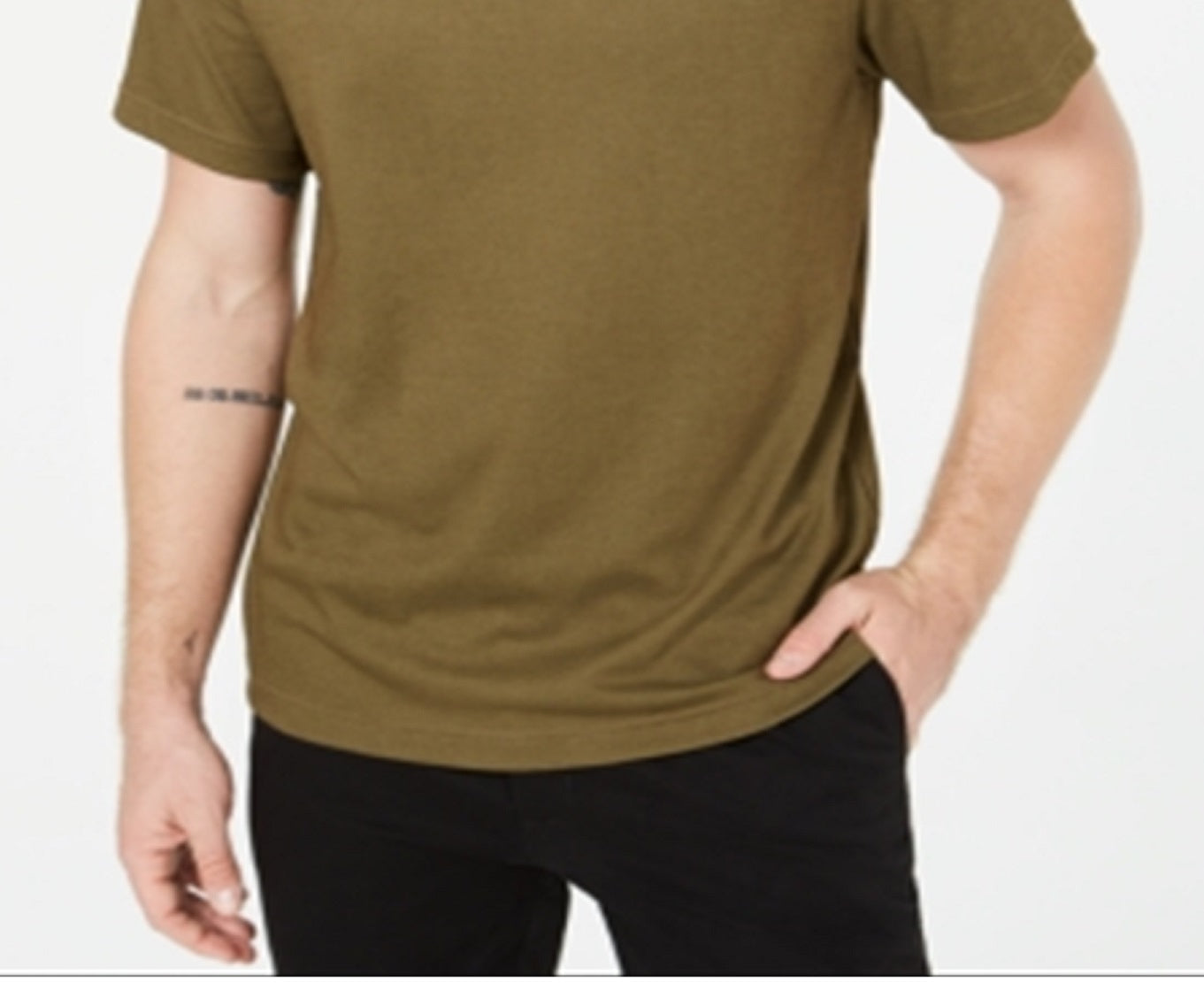 Camiseta masculina Tasso Elba Supima Blend com decote redondo e manga curta, verde, tamanho grande