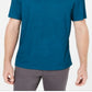 Camiseta masculina Tasso Elba Supima Blend com gola redonda e manga curta, azul, tamanho XX-G
