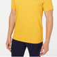 Camiseta masculina Tasso Elba Supima Blend com gola redonda e manga curta, amarela, tamanho GG