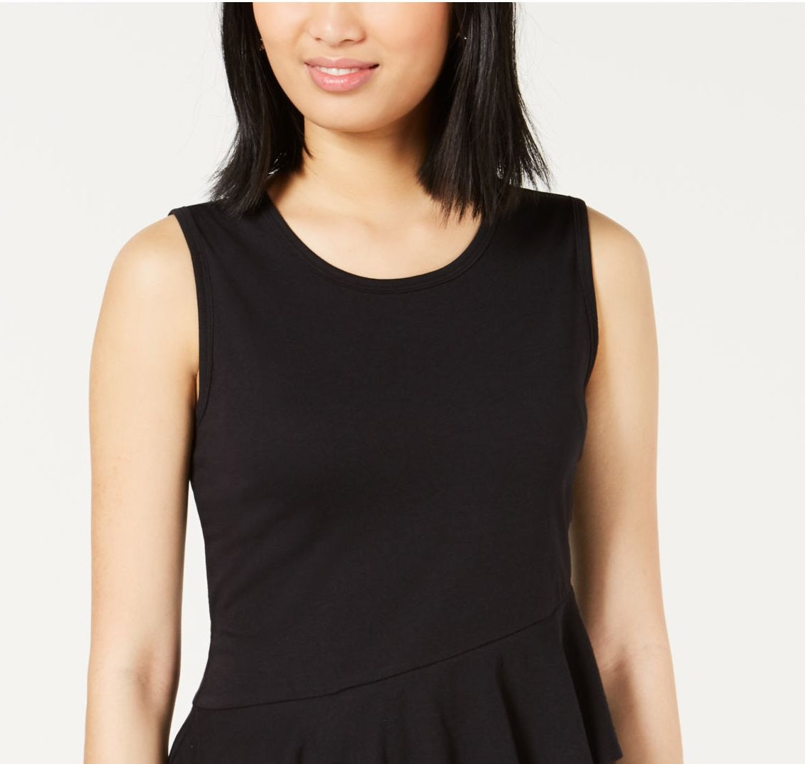 Blusa peplum cruzada feminina Maison Jules, preta, tamanho XX-G