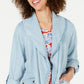 Jaqueta de cambraia drapeada feminina Style &amp; Co, azul, tamanho pequeno