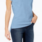 Blusa feminina Maison Jules de manga curta e gola redonda, tamanho grande, azul