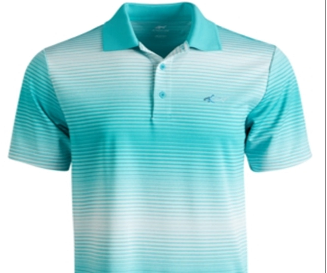 Camisa polo masculina listrada Lambert Ombre Attack Life By Greg Norman, verde, tamanho médio