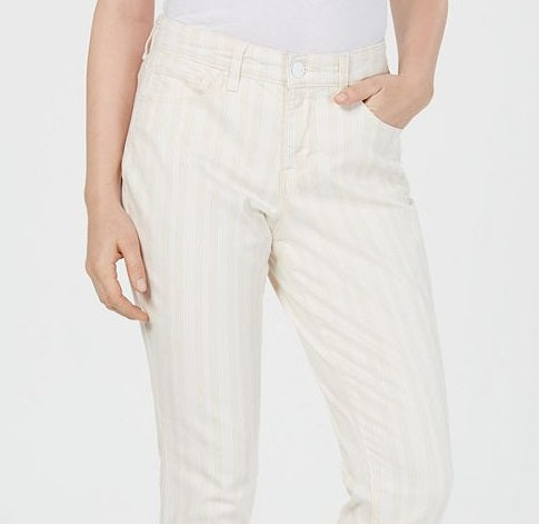 Calça listrada feminina Style &amp; Co marrom tamanho 14