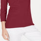 Blusa feminina Karen Scott de algodão com manga 3/4, vermelha, tamanho grande