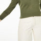 Suéter de cashmere feminino com decote em V Charter Club, verde, tamanho médio