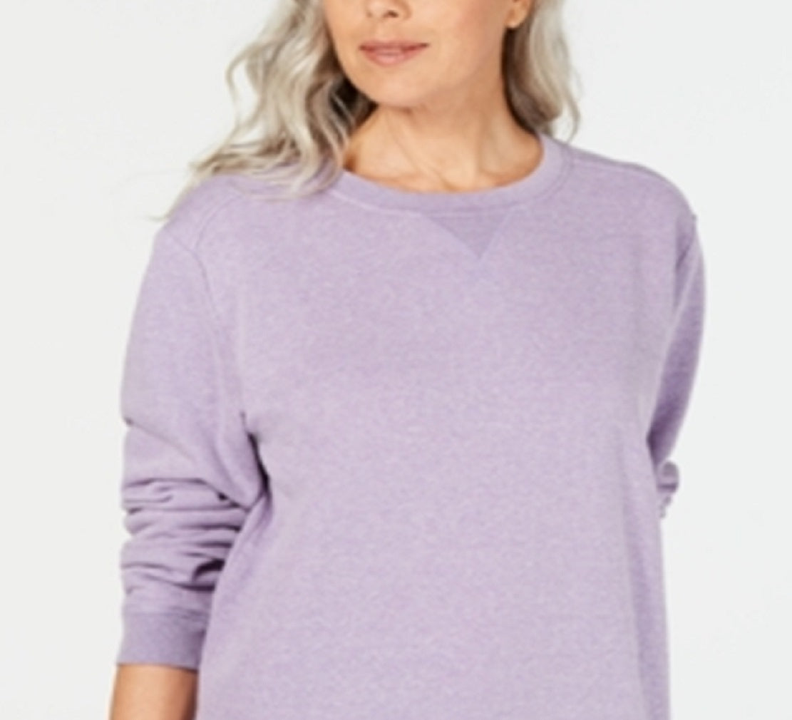 Karen Scott Moletom Esportivo Feminino Manga Longa Gola Redonda Roxo Tamanho Médio