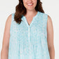 Blusa plissada plus size feminina Charter Club, azul, tamanho 1X