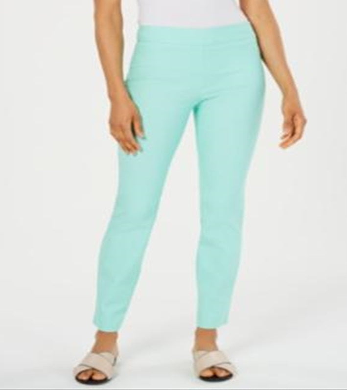 Calça feminina Charter Club Cambridge Skinny Tummy Control Azul Tamanho 8