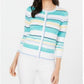 Cardigan listrado feminino Charter Club azul tamanho grande