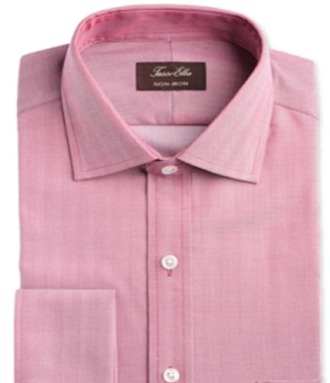 Camisa social masculina Tasso Elba Slim Fit, sem ferro, com punho francês e espinha de peixe, vermelha, tamanho 14,5 x 32 x 33