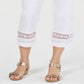 Calça Capri Feminina JM Collection Crochê com Acabamento Branco Tamanho Pequeno
