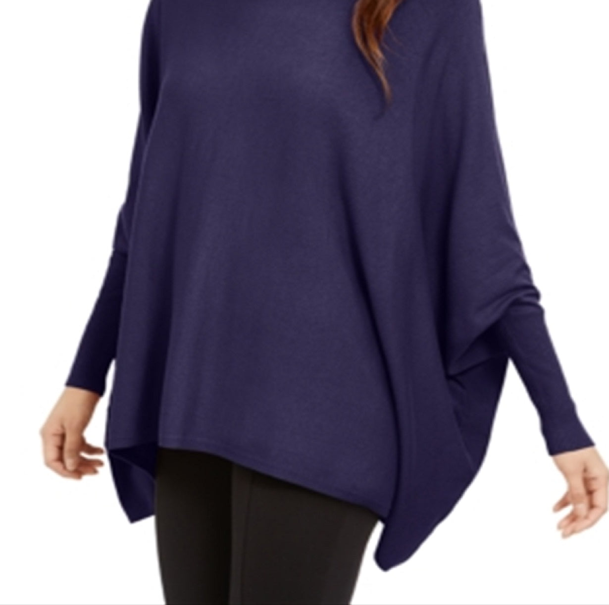 Alfani Suéter Poncho Feminino Gola Alta Roxo Tamanho Pequeno
