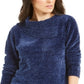 Karen Scott Suéter Feminino Gola Envelope Chenille Azul Tamanho Pequeno G