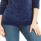 Karen Scott Suéter Feminino Gola Envelope Chenille Azul Tamanho Pequeno G
