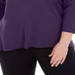 Karen Scott Suéter Feminino Plus com Gola V Luxsoft Roxo Tamanho 0X