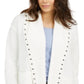 Cardigan feminino com capuz e tachas Style &amp; Co, tamanho pequeno, branco