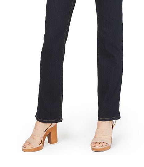 Calça jeans feminina com controle de barriga, perna reta, azul, tamanho 0, pequena, da INC International Concepts