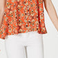 Top feminino sem mangas estampado estilo &amp; co, decote alto e baixo, vermelho, tamanho grande
