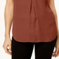 Blusa plissada feminina INC International Concepts marrom tamanho pequeno