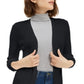 Cardigan feminino canelado aberto Maison Jules, preto, tamanho grande