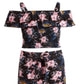 Conjunto de 2 peças de blusa com babados e saia longa Epic Threads Big Girl, preto, tamanho P