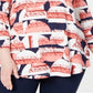 Top estampado plus size feminino JM Collection vermelho tamanho 4X