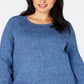 Karen Scott Suéter Feminino Plus Curvo com Barra Azul Tamanho 0X