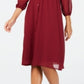Vestido de noite feminino Alfani com manga comprida, decote em V e bainha MIDI, vermelho, tamanho 12
