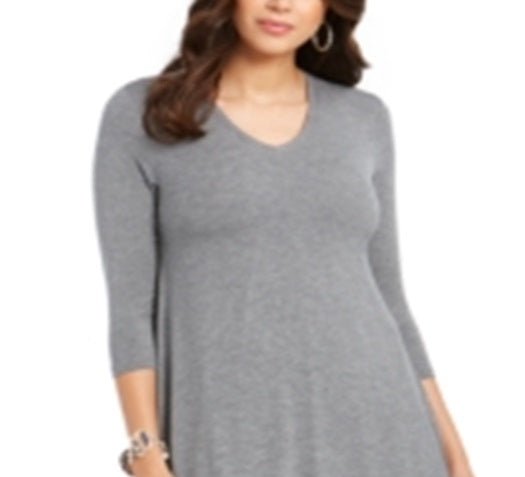 Vestido rodado feminino Style &amp; Co cinza tamanho pequeno