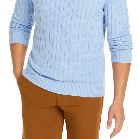 Suéter de malha com zíper Qurter masculino Club Room, azul, tamanho pequeno