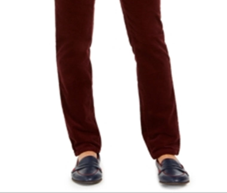 Calça de veludo cotelê Lexington Tummy Control feminina Charter Club, vermelha, tamanho 16X3