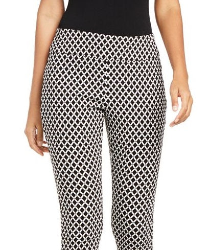 Calça skinny feminina INC International Concepts Curvy Fit Diamond Jacquard preta tamanho 18