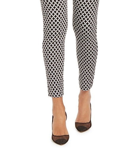 Calça skinny feminina INC International Concepts Curvy Fit Diamond Jacquard preta tamanho 18