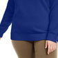 Karen Scott Suéter Feminino Plus Cotton com Zíper 1/4 e Gola Simulada Azul Tamanho 0X