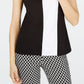 Blusa feminina colorblock da INC International Concepts, preta, tamanho XX-G