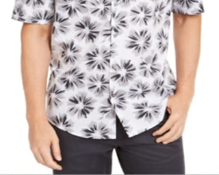 Camisa estampada masculina Alfani branca tamanho médio