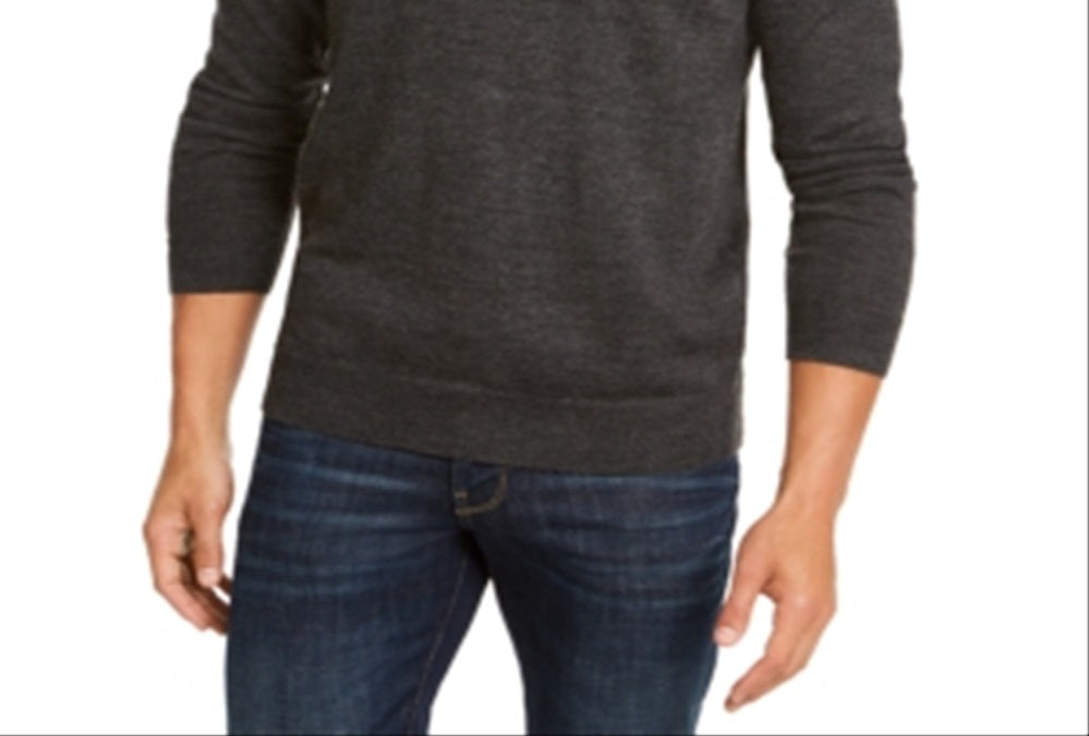 Suéter masculino Henley Merino Wool Blend Cinza Tamanho XXX-G