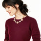 Suéter de cashmere feminino Charter Club com gola redonda, vermelho, tamanho pequeno G