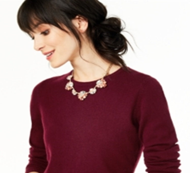 Suéter de cashmere feminino Charter Club com gola redonda, vermelho, tamanho pequeno G