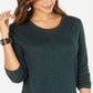 Top decote redondo feminino Style &amp; Co, verde, tamanho pequeno