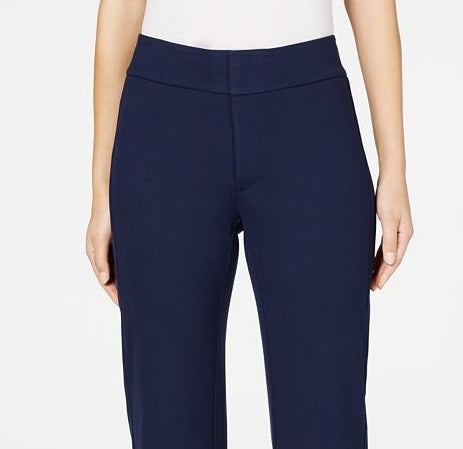 Calça feminina Charter Club de perna larga, azul, tamanho 10, pequena