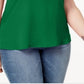 Camisa utilitária plus size de mídia mista feminina INC International Concepts, verde, tamanho 4X