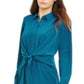 Vestido-camisa feminino Alfani com amarração frontal, verde, tamanho 12