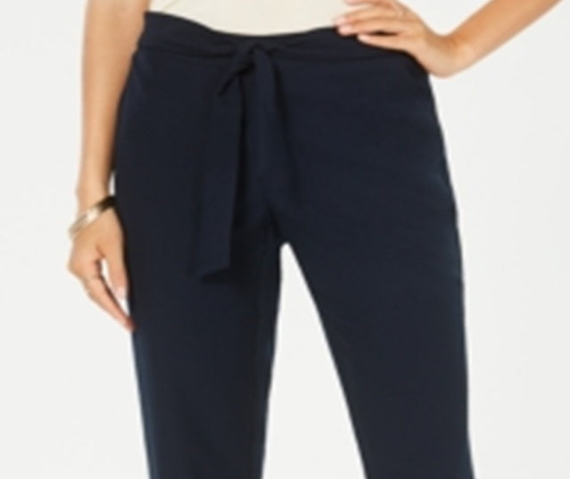 Calça afunilada feminina Style &amp; Co com cós amarrado, azul, tamanho 18