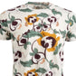 Camiseta masculina American Rag com estampa floral e gola redonda, marrom, tamanho XXG